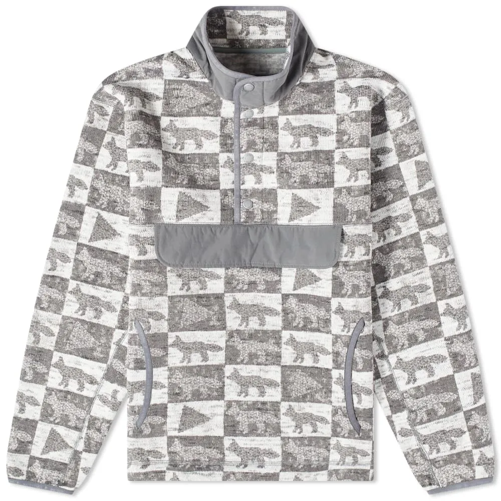 And Wander x Maison Kitsune Fox Plaid Fleece, Gray