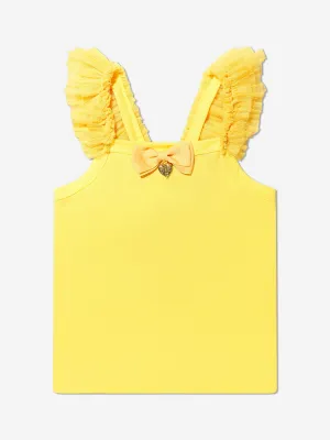 Angels Face Girls Cotton And Tulle Trim Sleeveless Top