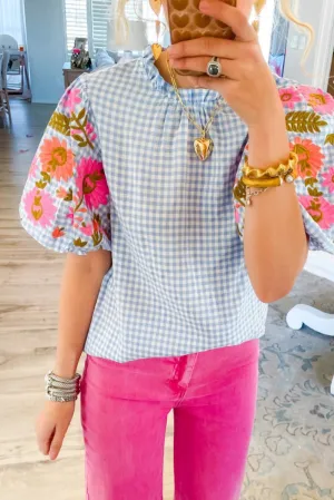 Asher Floral Multicolor Puff Sleeve Blouse