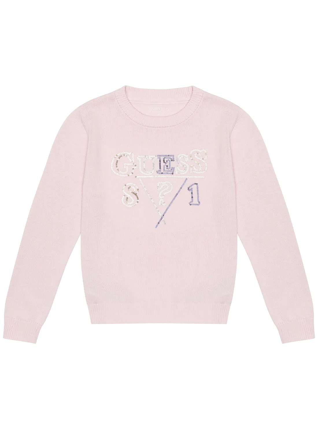 Ballet Pink Long Sleeve Logo Knit Top (2-7)