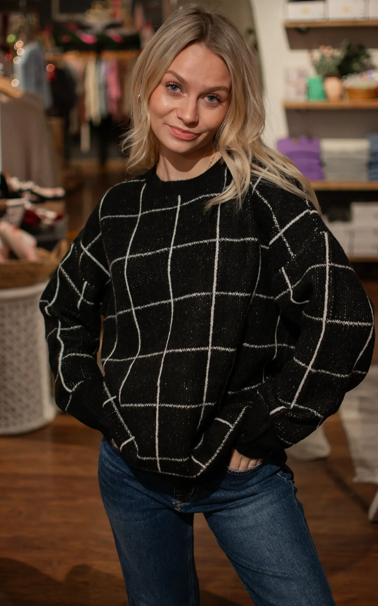 Bellevue Grid Sweater