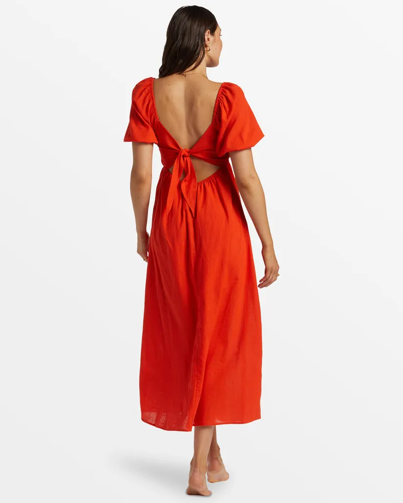 BILLABONG Love Fade Puff Sleeve Midi Dress - More Colors Available