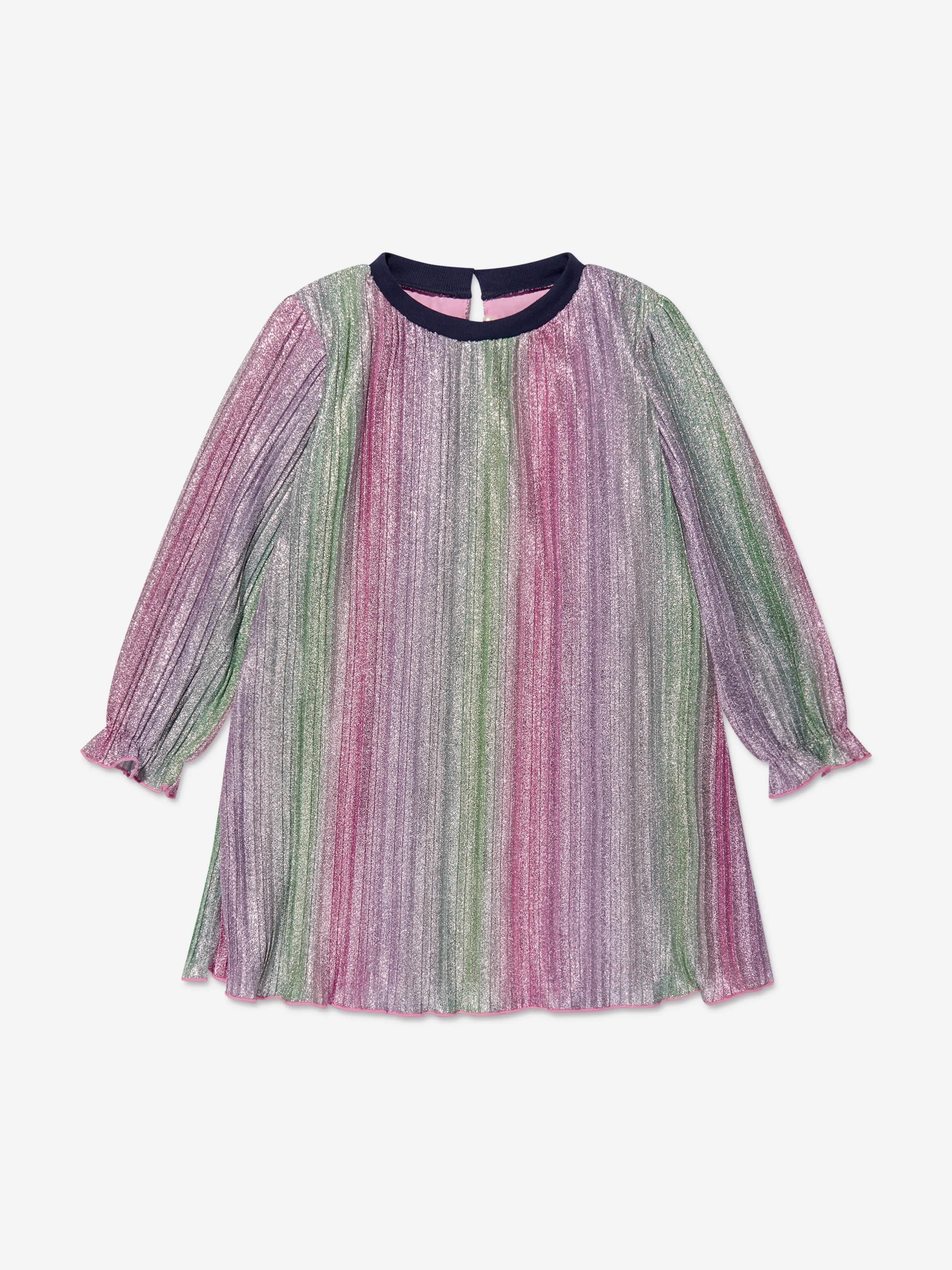 Billieblush Girls Metallic Pleated Dress in Multicolour