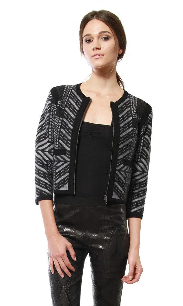 BOILED WOOL JACQUARD JACKET