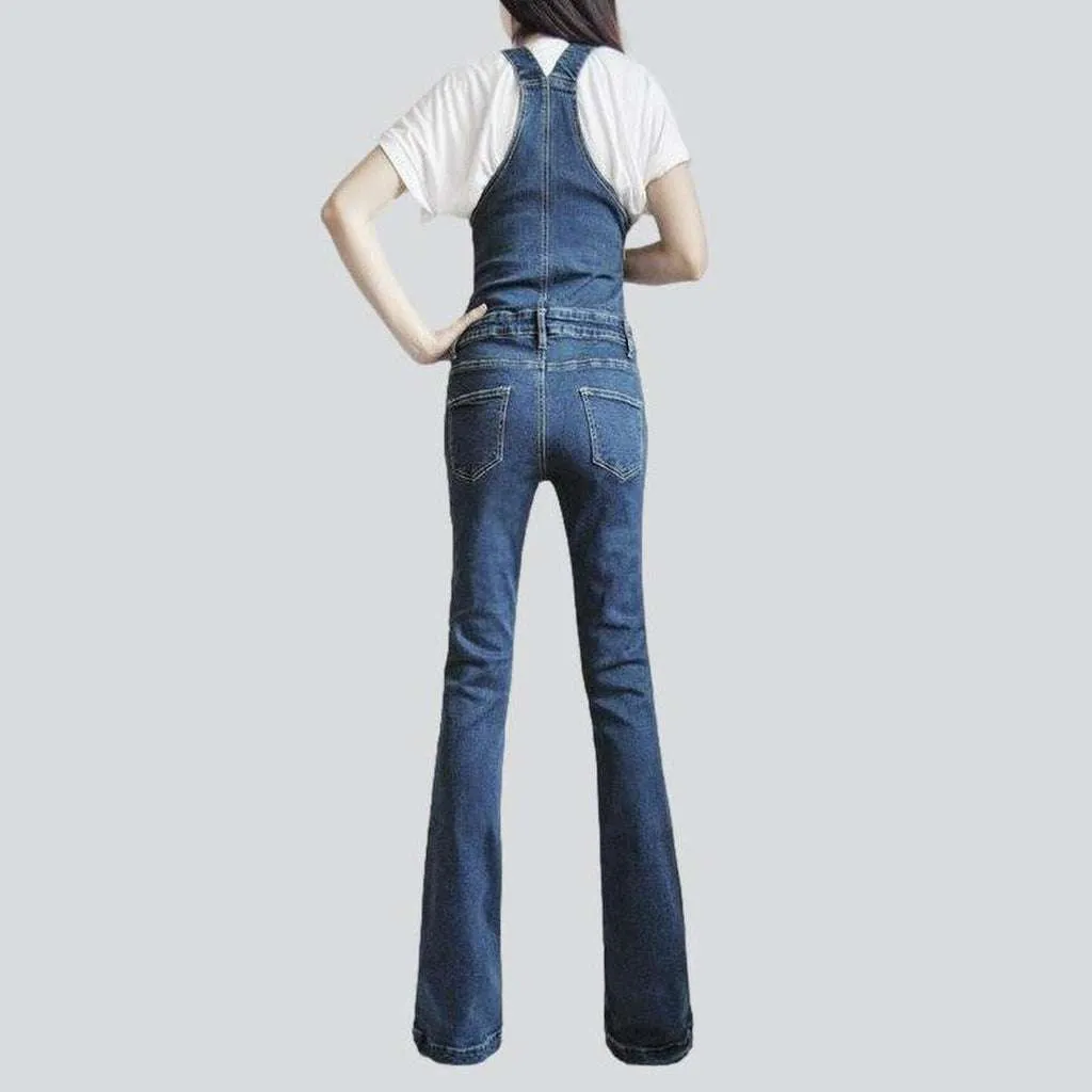 Boot cut women denim overall