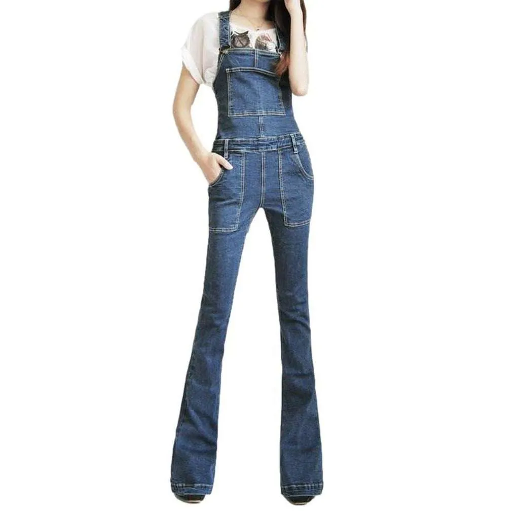 Boot cut women denim overall