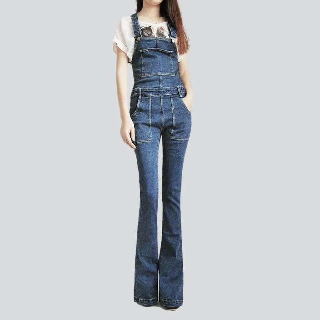 Boot cut women denim overall