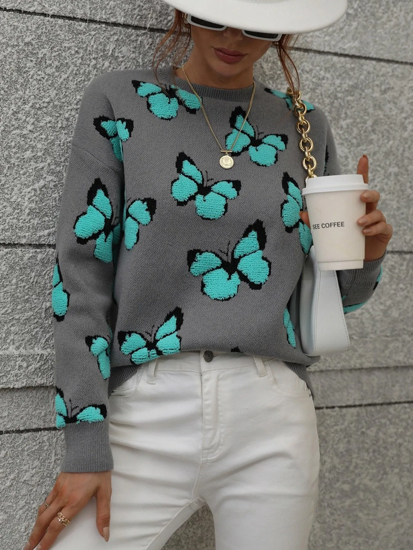 Cartoon Butterflies Knitted Sweaters and Pullovers