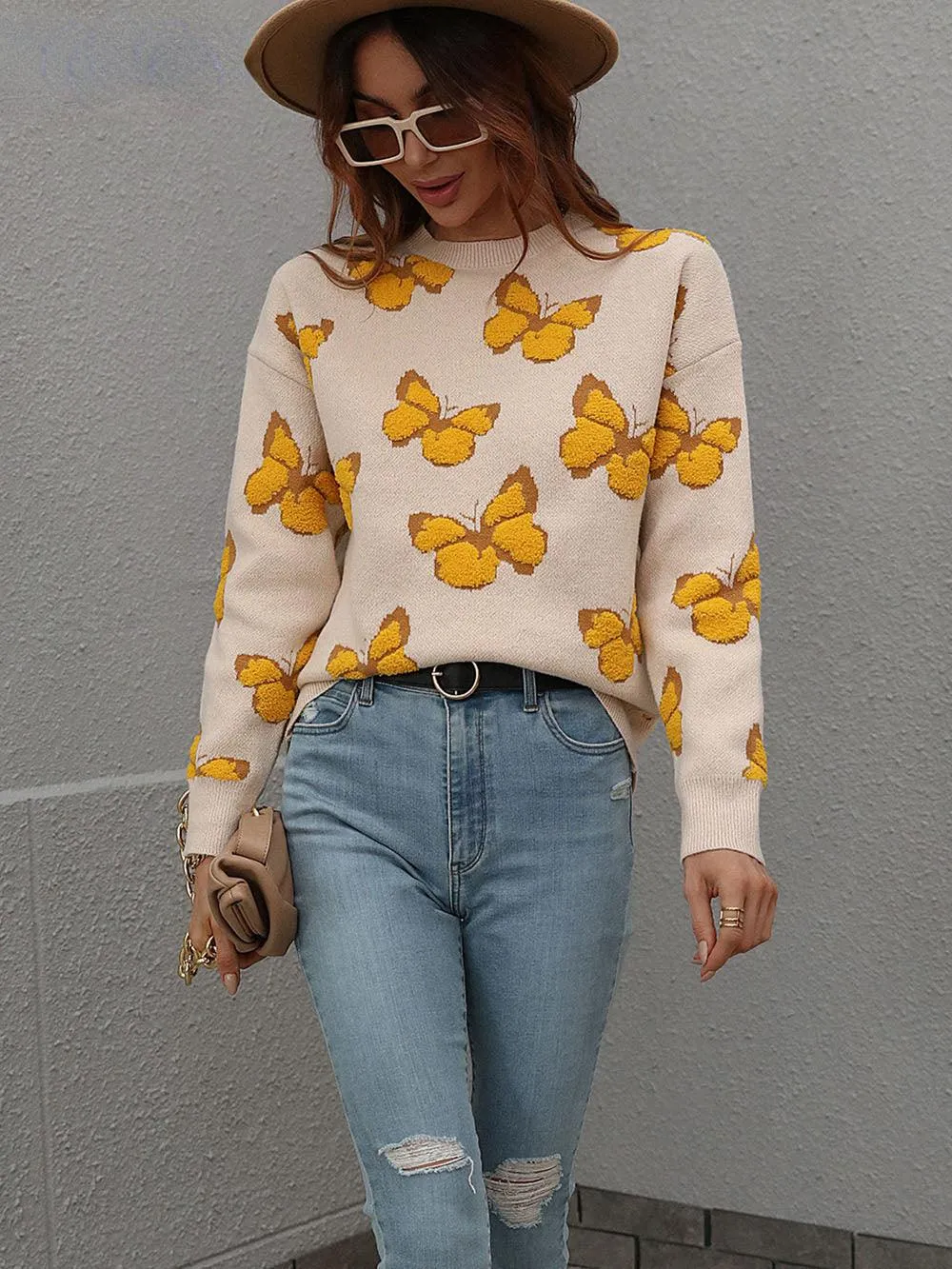 Cartoon Butterflies Knitted Sweaters and Pullovers