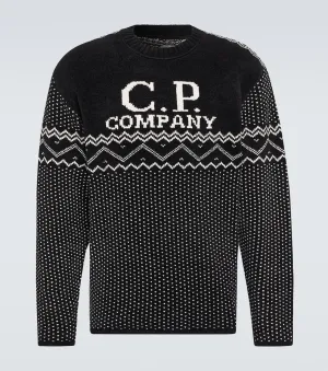 Chenille and cotton jacquard sweater C. Company, black