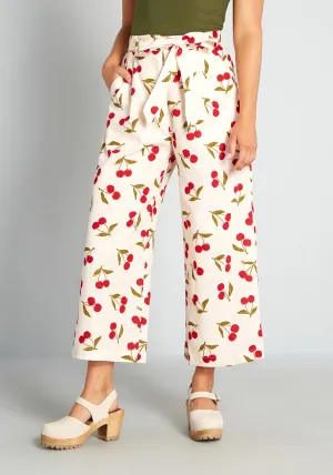 Cherries and Cream Wide-Leg Pants