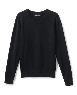 Children's school uniform Lands' End Boys' Cotton Modal V-Neck Sweater