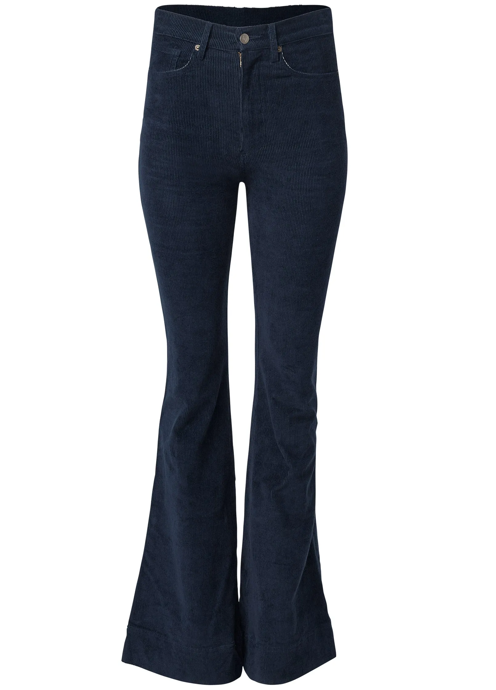 Corduroy Flared Pants - Navy