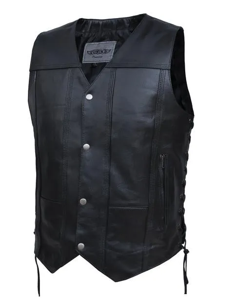 Cowhide leather Vest Tall Cut for mens