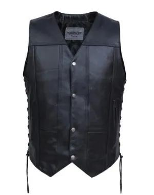 Cowhide leather Vest Tall Cut for mens