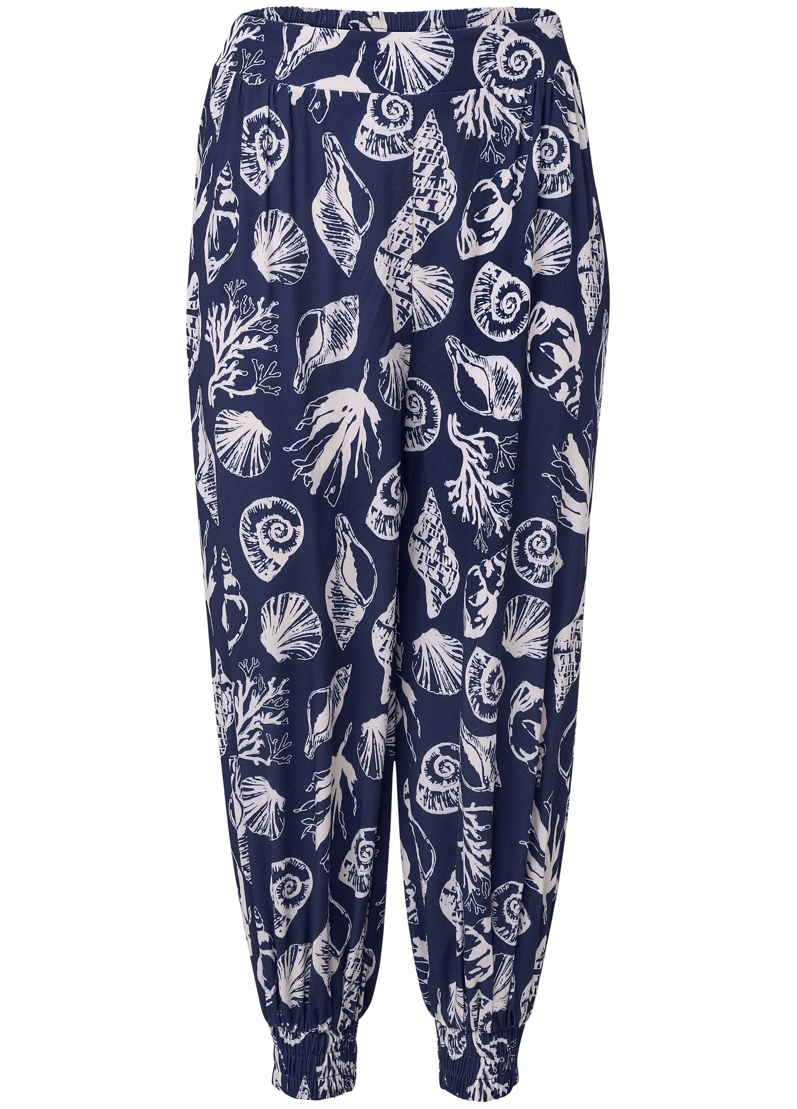 Deep Ocean Patterned Pants - Navy & White