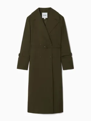 Double-breasted wool-blend trench coat