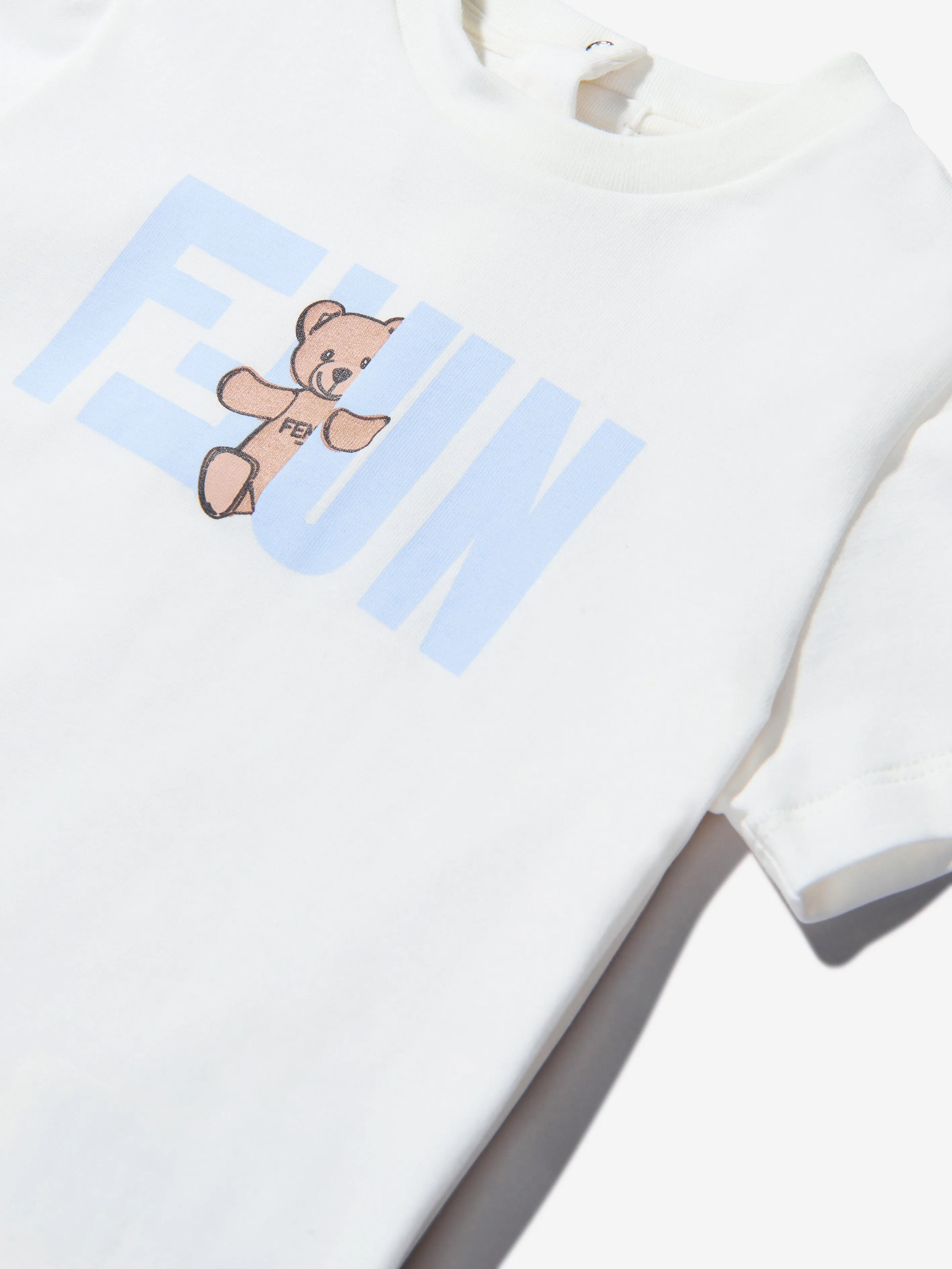 Fendi Baby Unisex Cotton Fun Teddy Bear T-Shirt