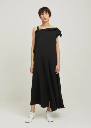 Gabardine Draped Sleeveless Dress