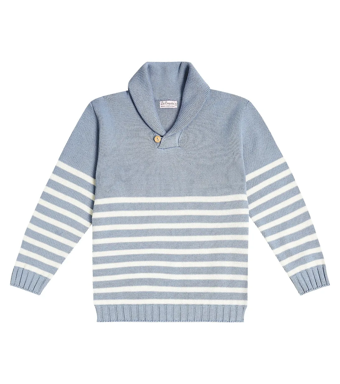 Goyo La Coqueta Cotton Striped Sweater, Blue