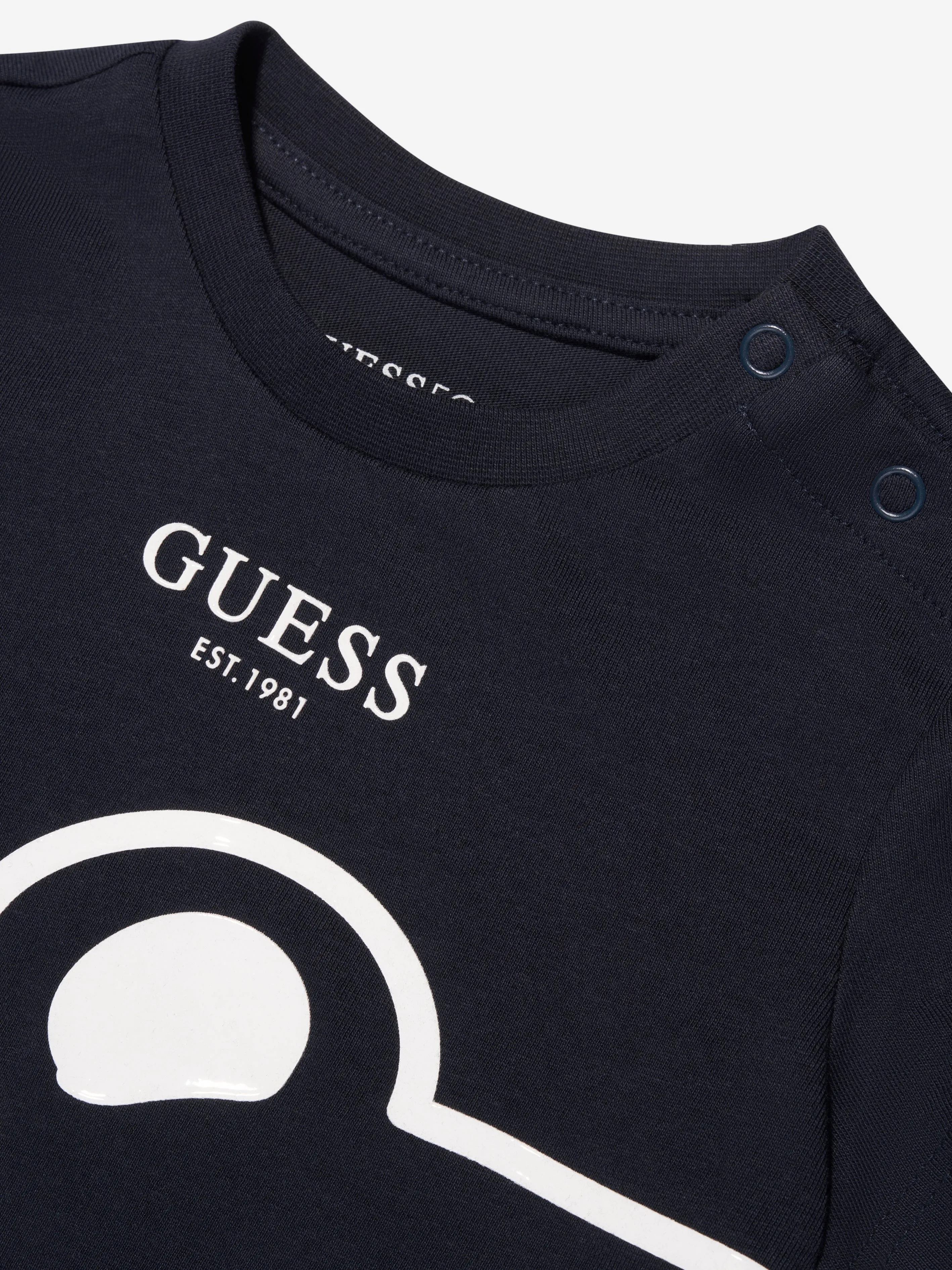 Guess Boys Bear Print T-Shirt in Navy