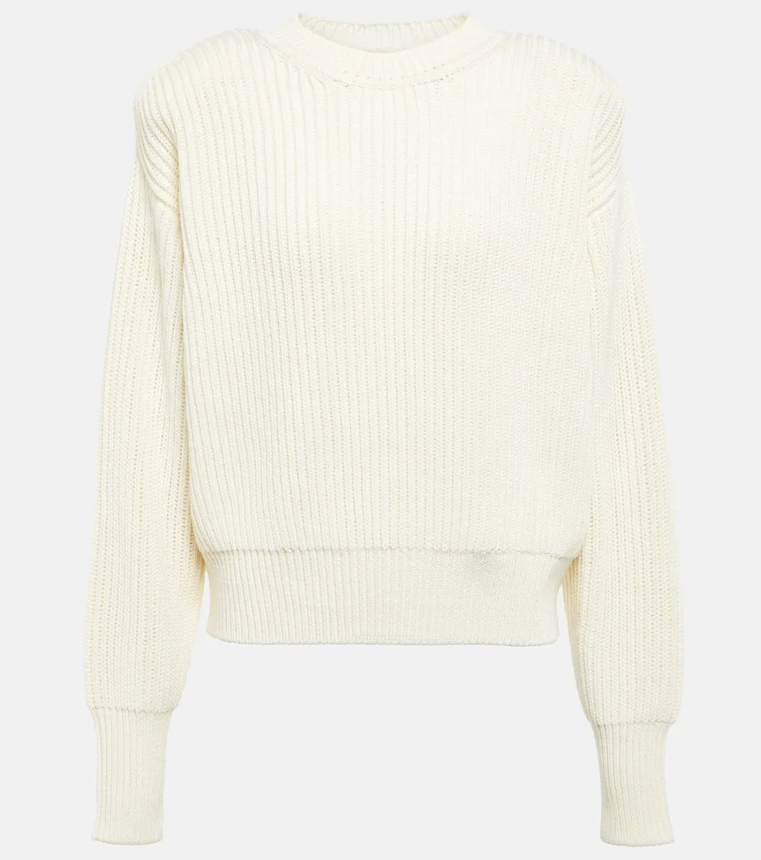 HB sweater in natural wool, collaboration with Hailey Bieber WARDROBEYC, white