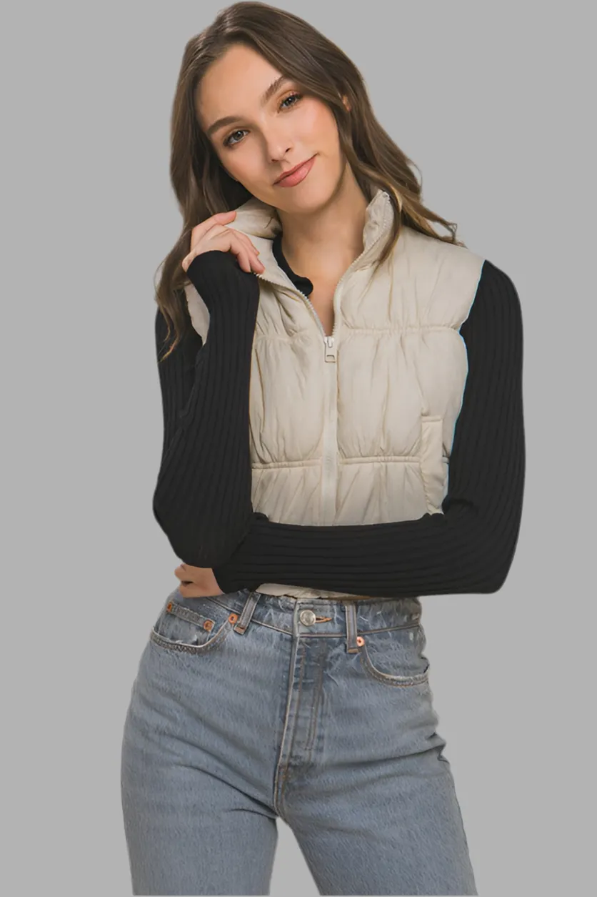 High Neck Puffer Vest