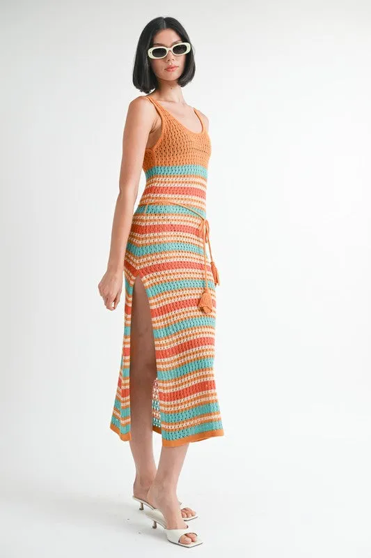 Hot Girl Arizona Tea Scoop Neck Crochet Maxi Dress