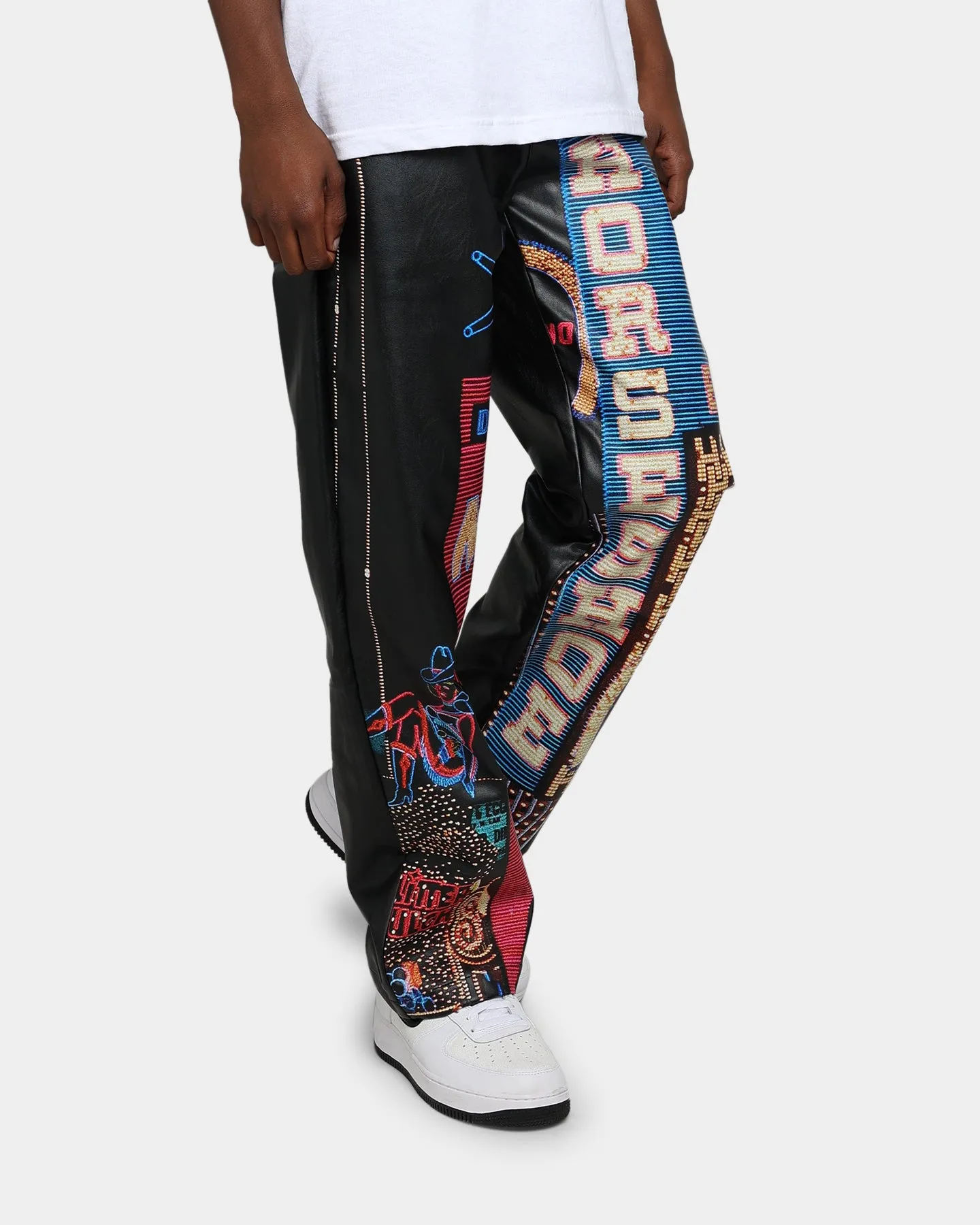 International Collective Vegas Lights Leather Pants Black