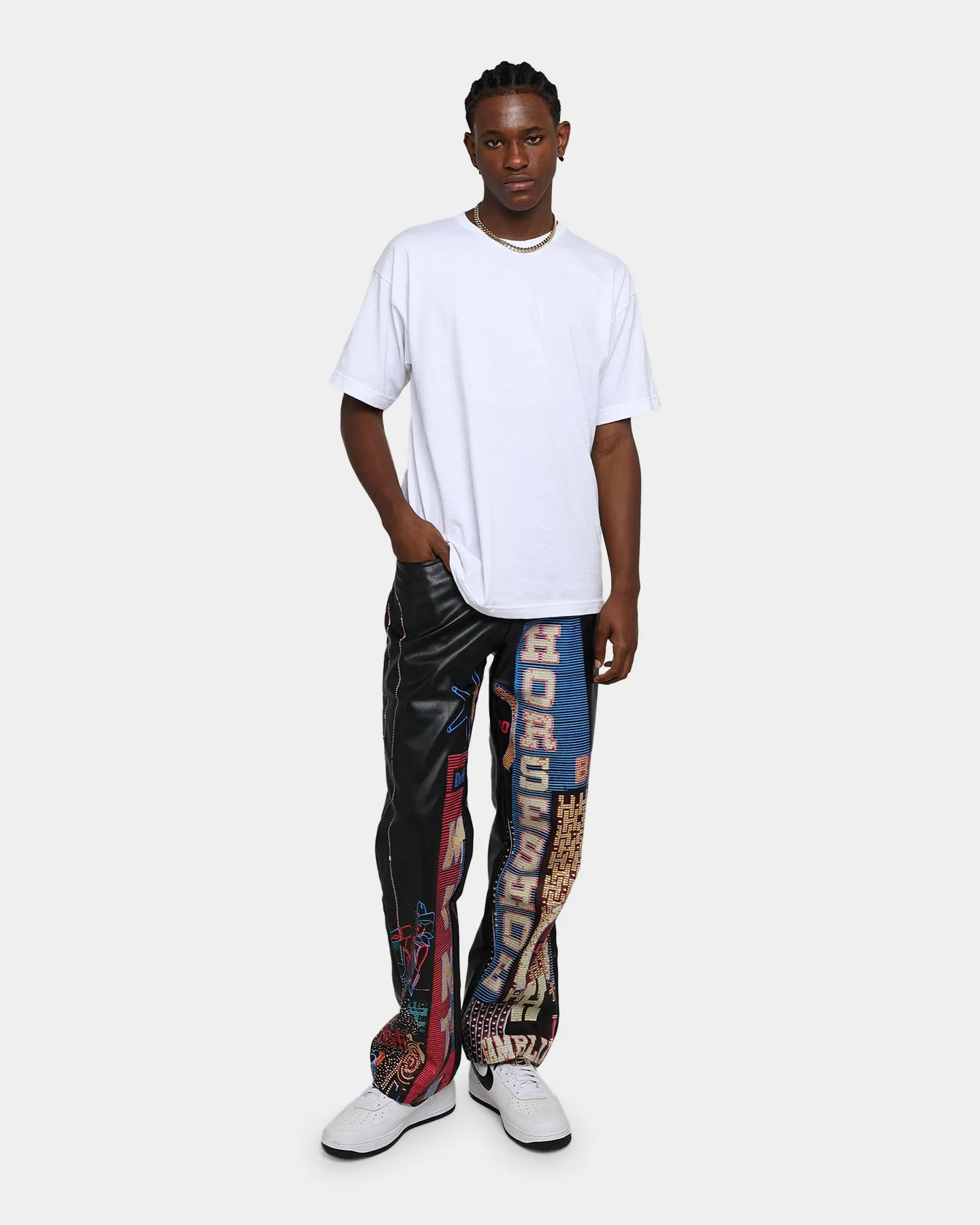 International Collective Vegas Lights Leather Pants Black