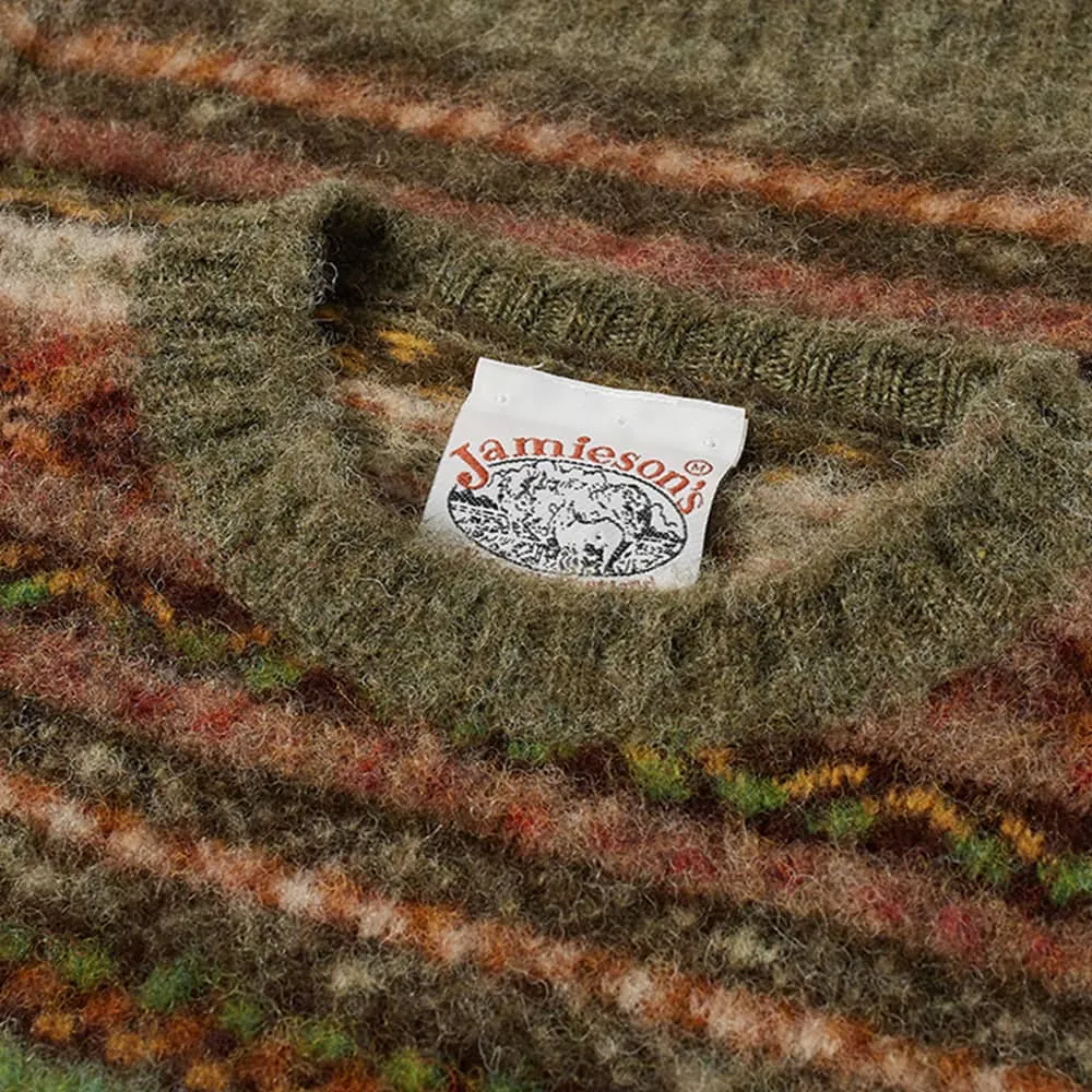 Jamieson's of Shetland Brushed Fair Isle Crew Knit Jumper