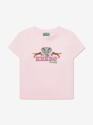 KENZO Girls Jungle Game T-Shirt in Pink