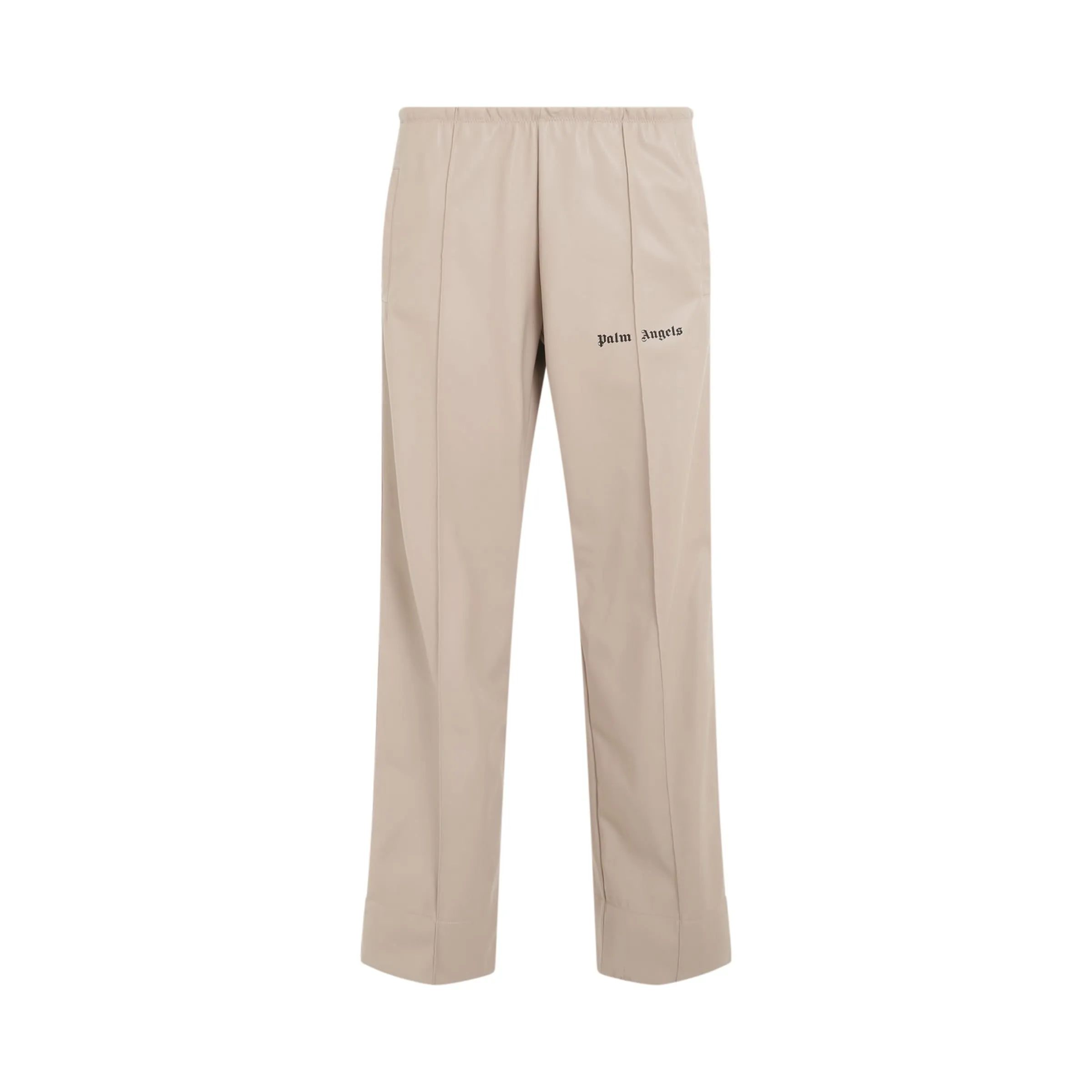 Leather Effect Loose Fit Track Pants in Butter/Off White