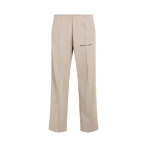 Leather Effect Loose Fit Track Pants in Butter/Off White