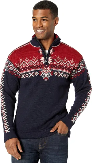 Men's Dale of Norway 140th Anniversary Sweater, Navy/Red Rose/Off-White