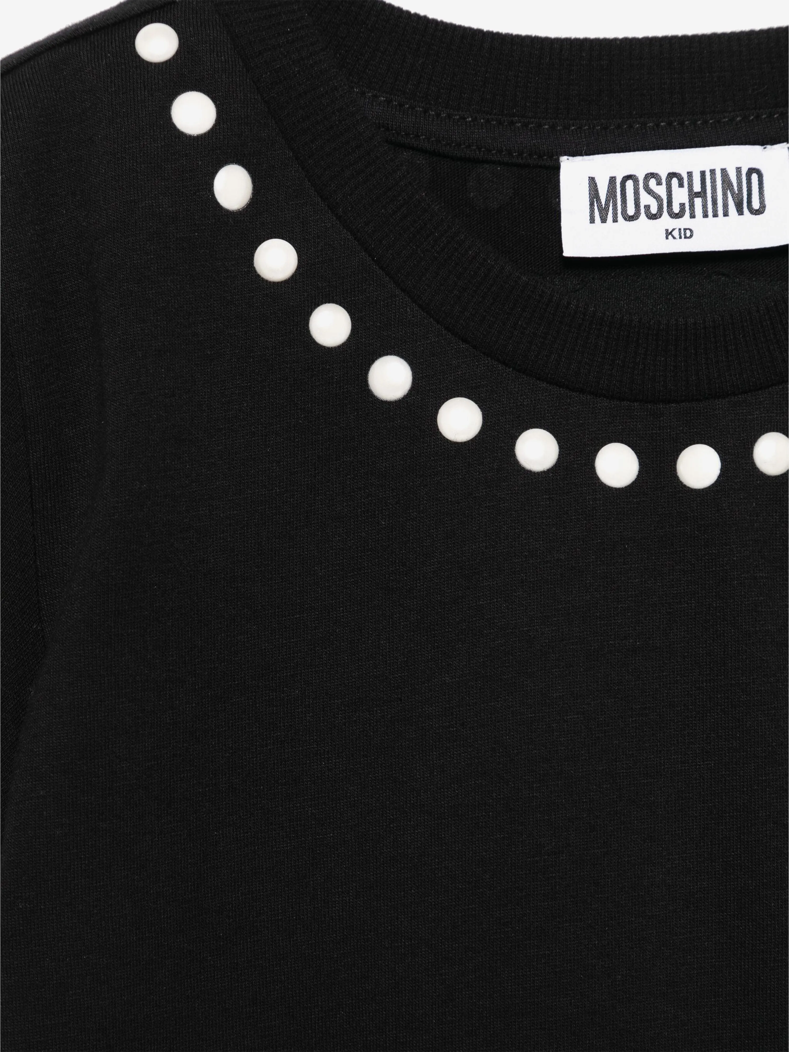 Moschino Girls Peace Pearls T-Shirt in Black