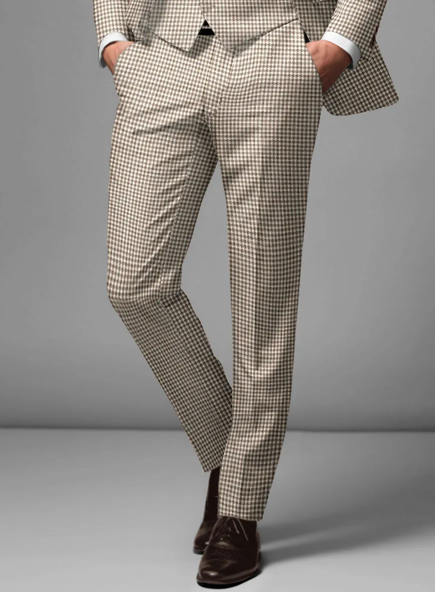 Noble Jaime Houndstooth Wool Silk Linen Pants