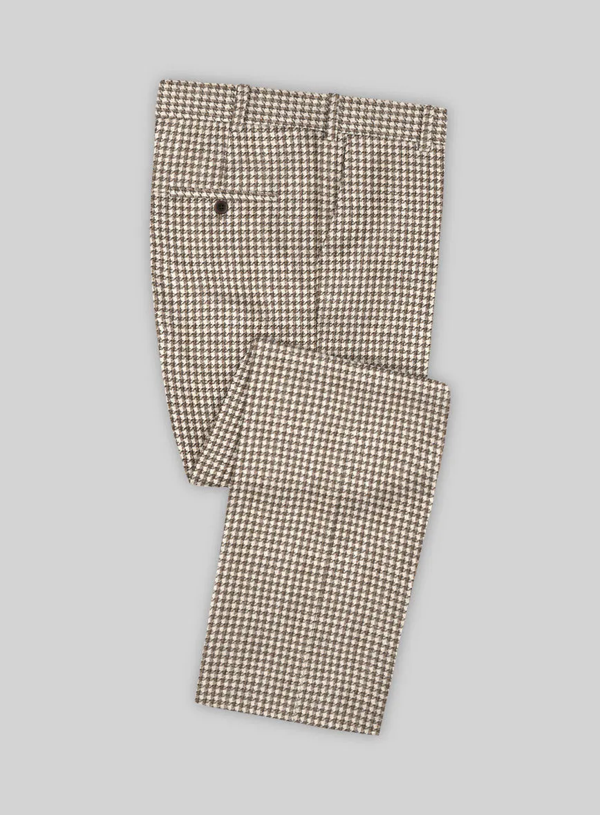 Noble Jaime Houndstooth Wool Silk Linen Pants