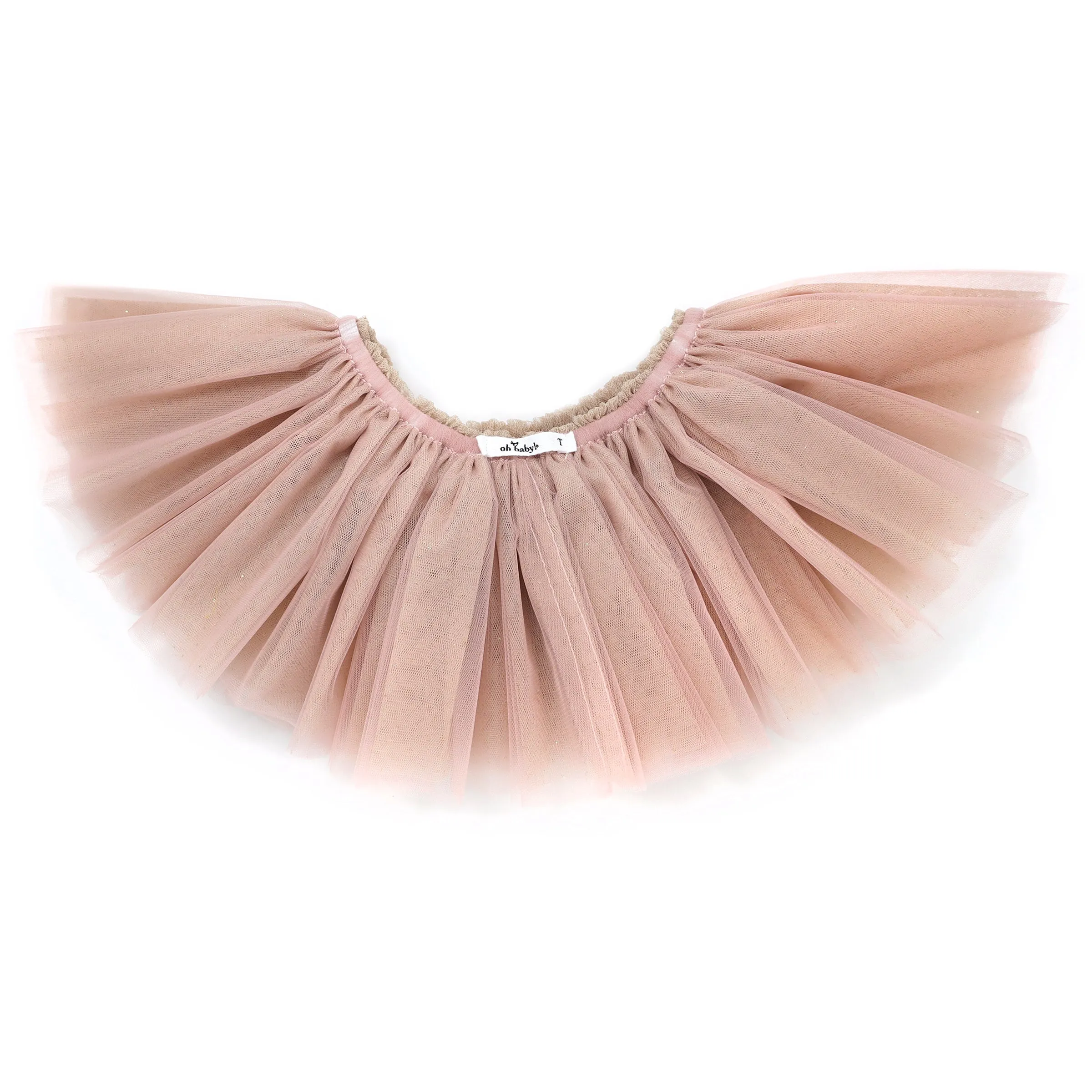 oh baby! Frill Tutu Champagne Over Dark Blush Tulle