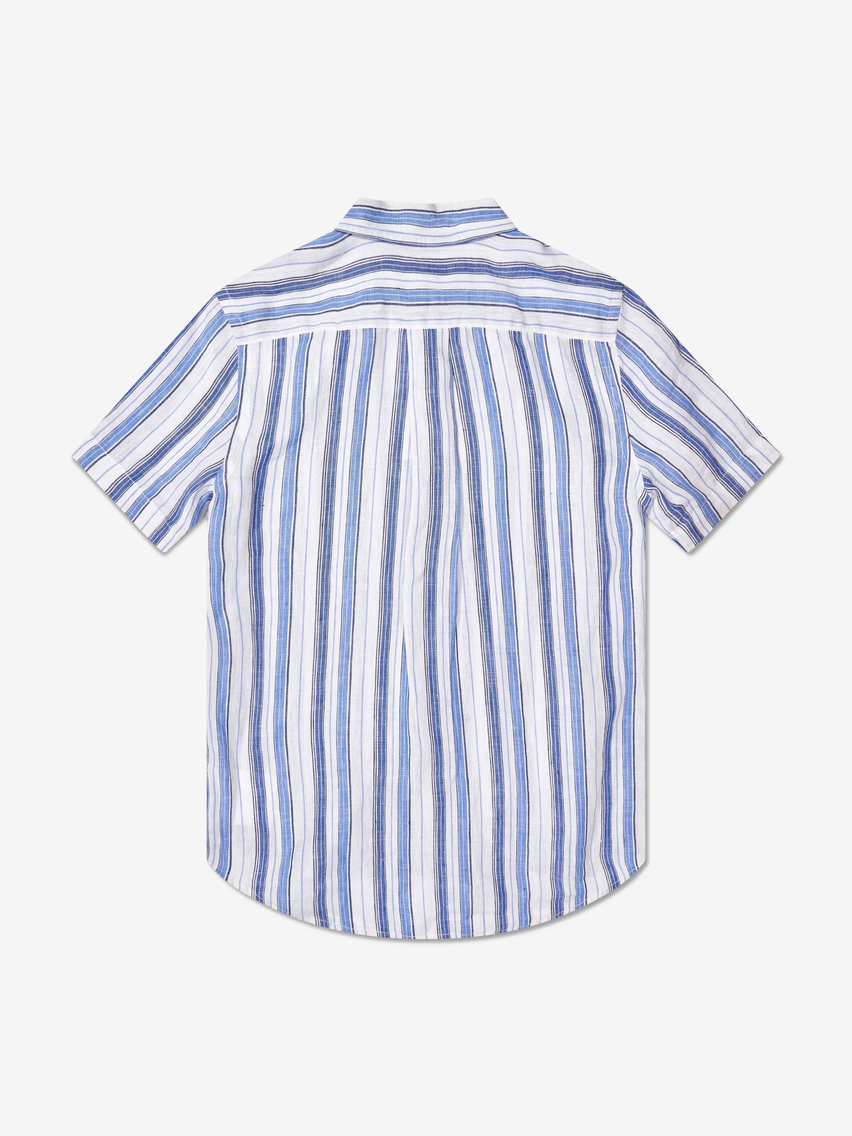 Ralph Lauren Boys Striped Short Sleeve Shirt in Blue