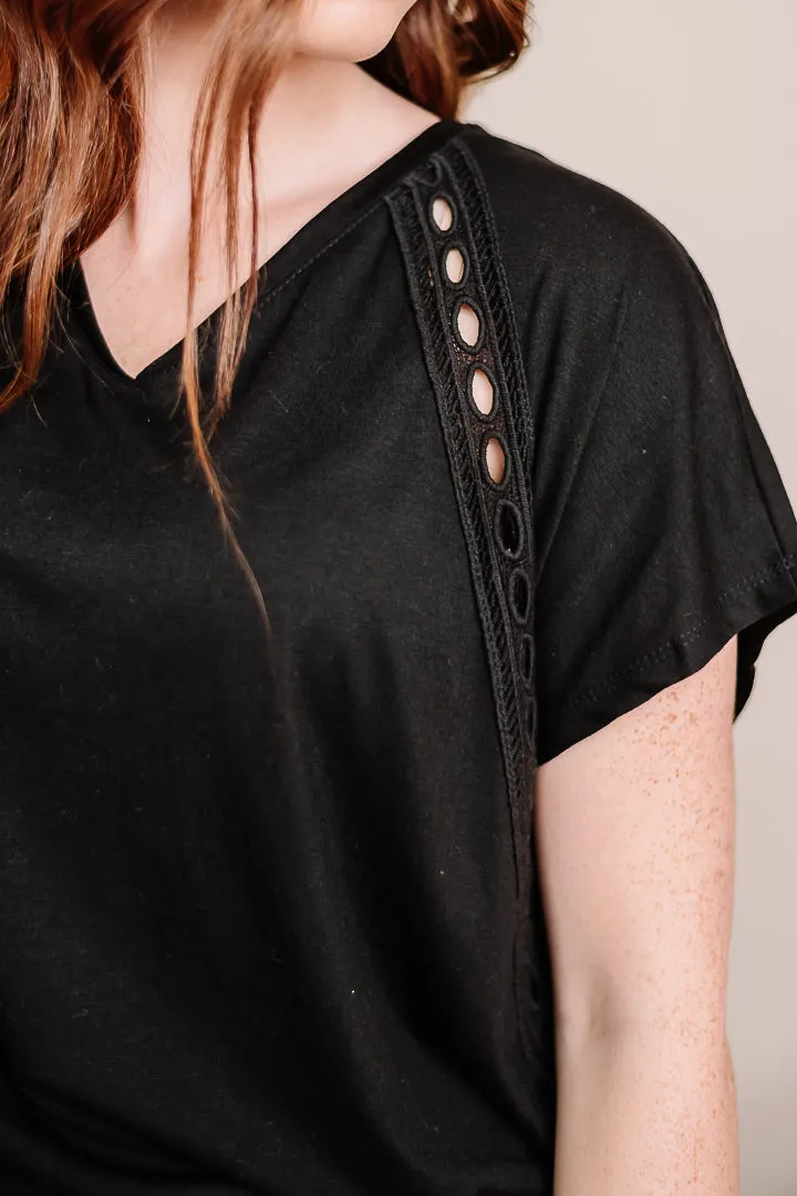 Sheer Luck Crochet Detail Top