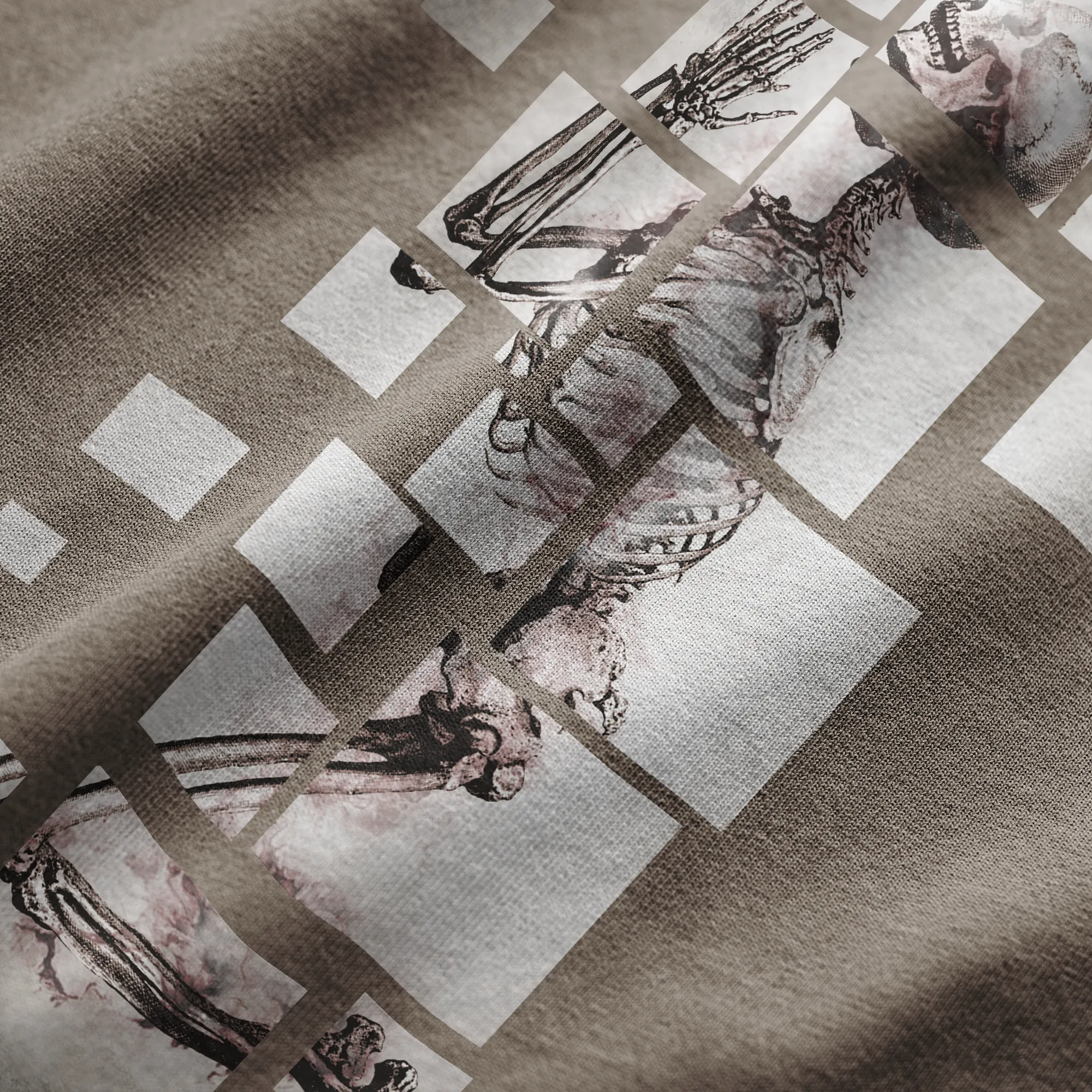 SKELETON PUZZLE T-SHIRT FAWN