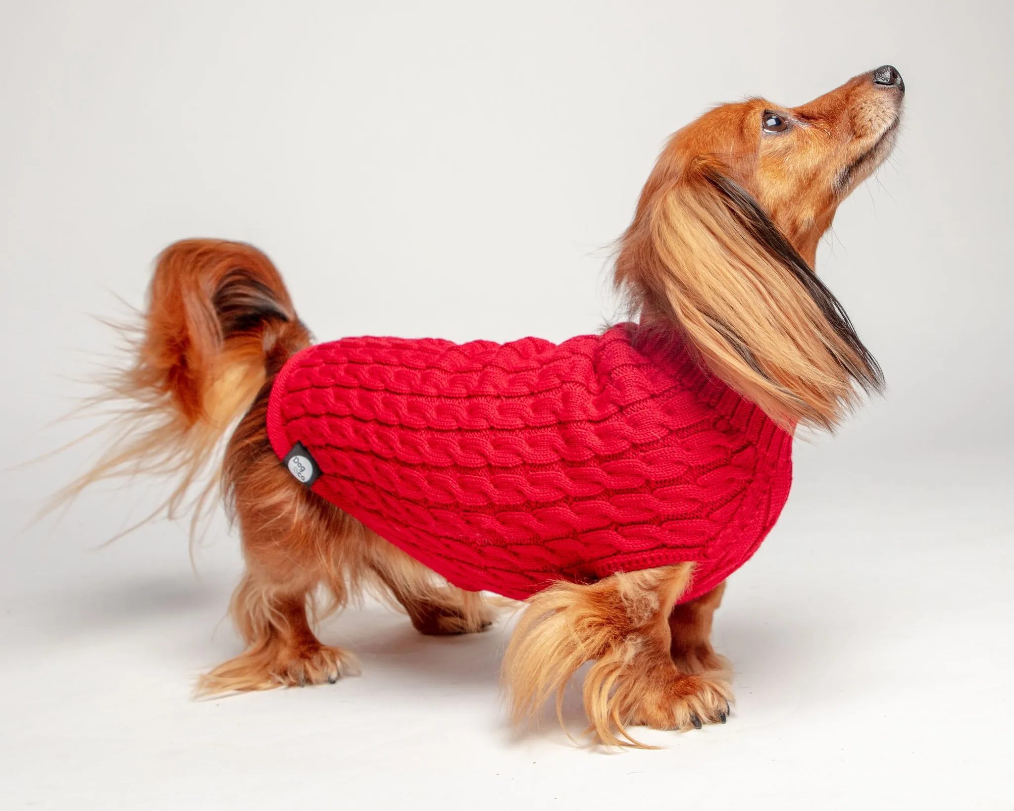 The Uptown Cable Knit Sweater in Big Apple Red Merino Wool (Made in NYC) (FINAL SALE)