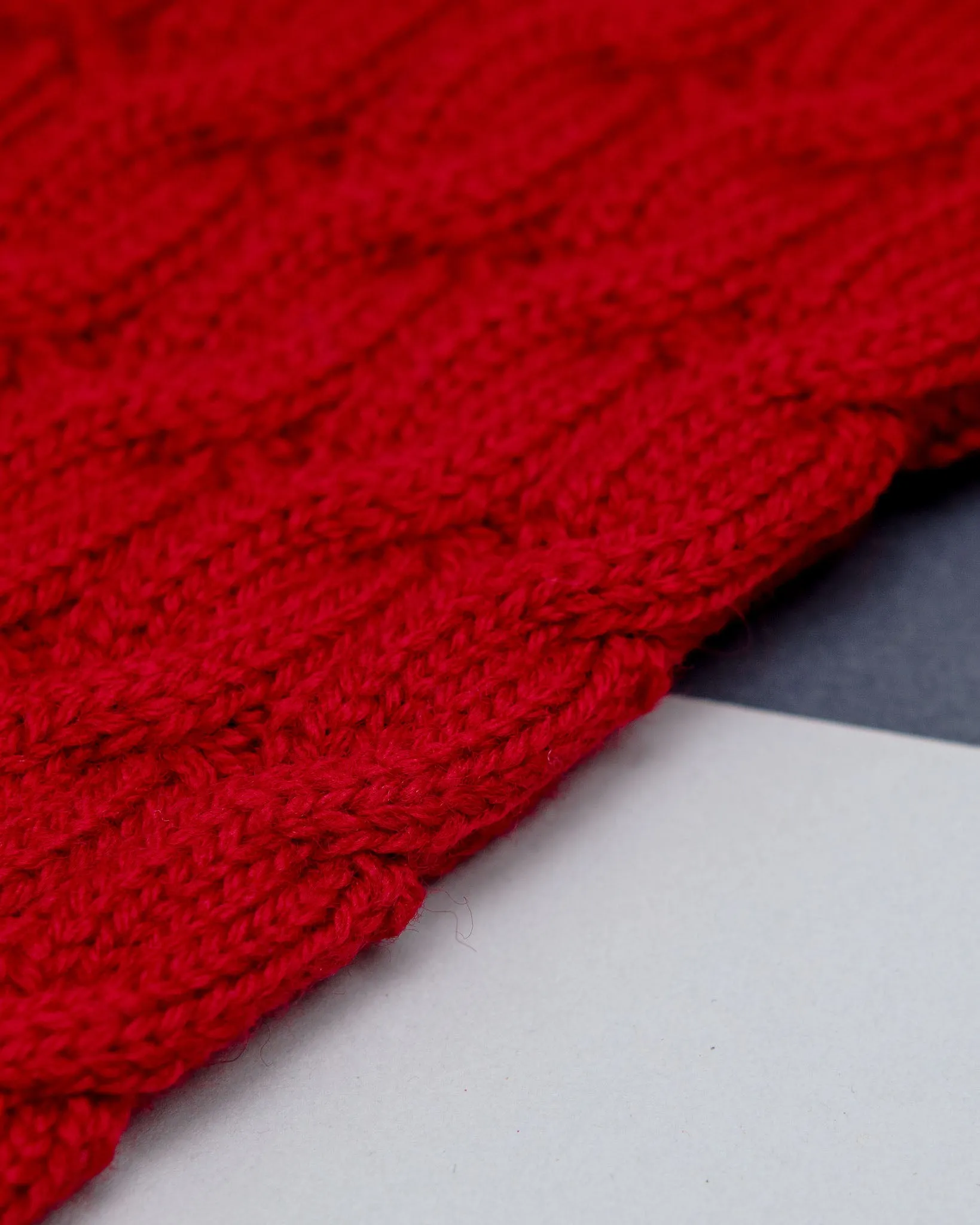 The Uptown Cable Knit Sweater in Big Apple Red Merino Wool (Made in NYC) (FINAL SALE)