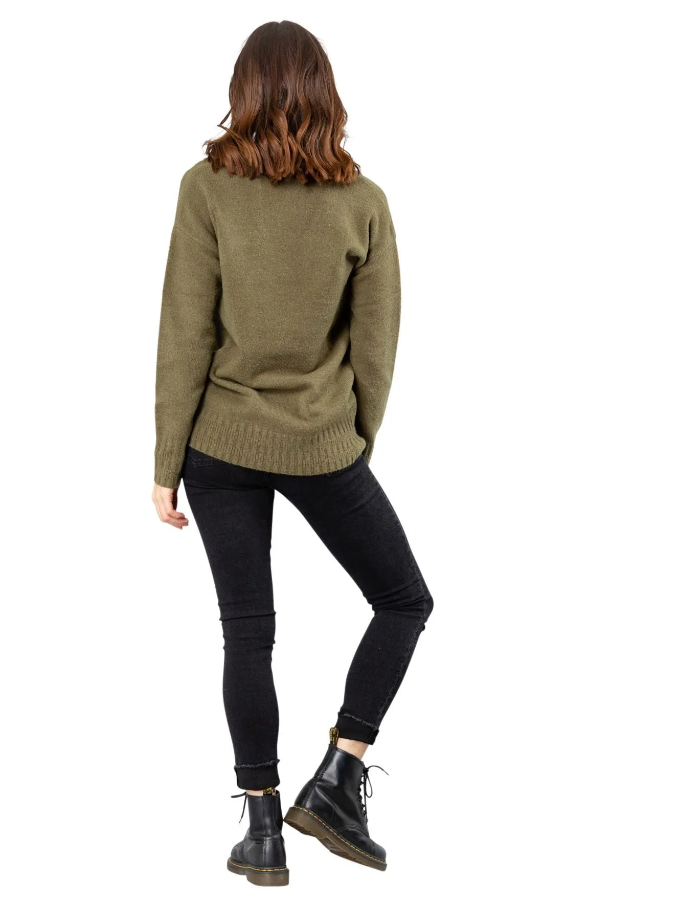 Together Vee Neck Knit - Faded Olive