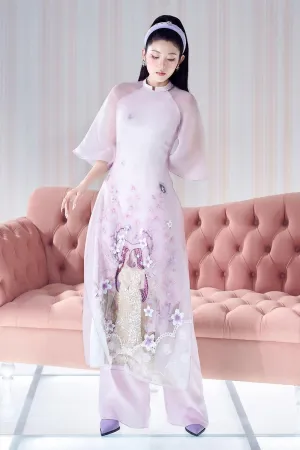 Twinnie Dream A-line Layered Organza Floor Length Ao Dai