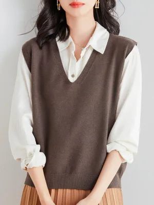 V-Neck Knit Vest