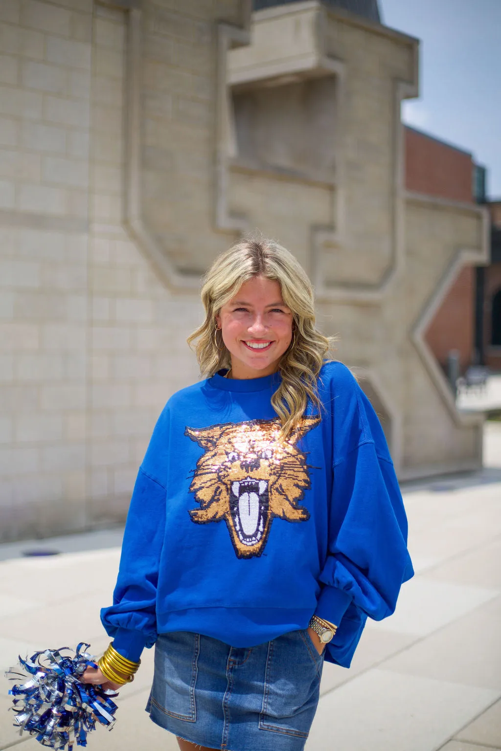 Wildcat Sequin Balloon Pullover