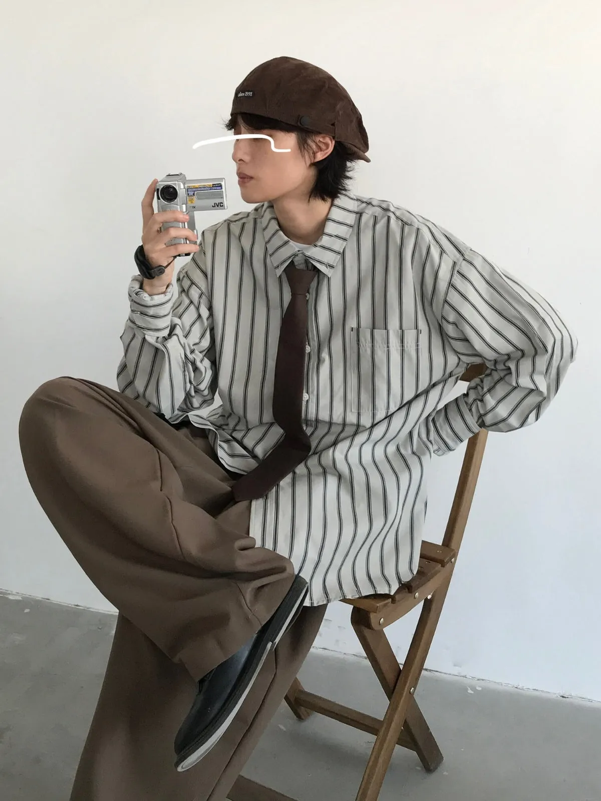 WLS Long Sleeve Striped Casual Vintage Shirt