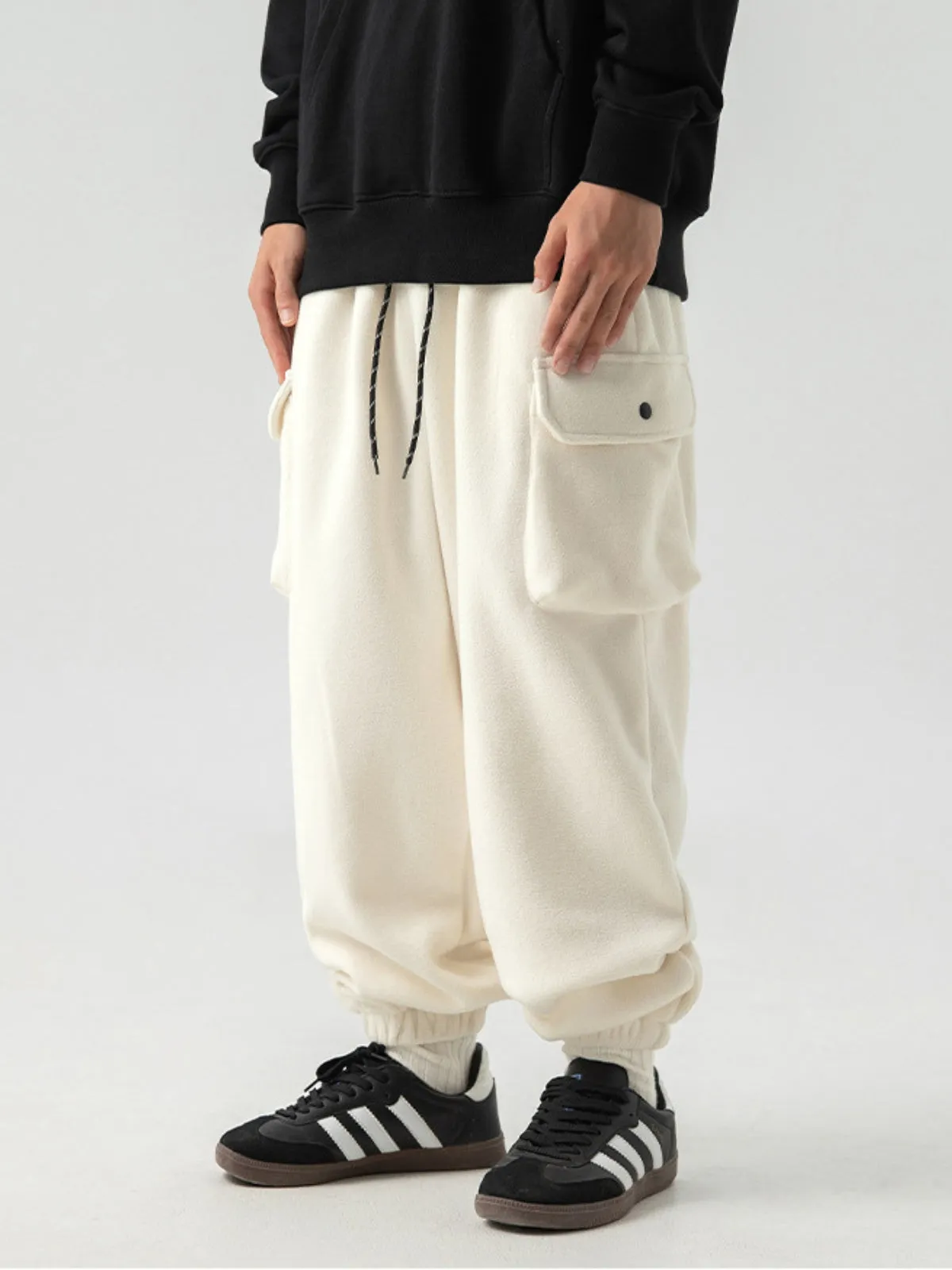 WLS Retro Japanese Large Pocket Design Sweatpants